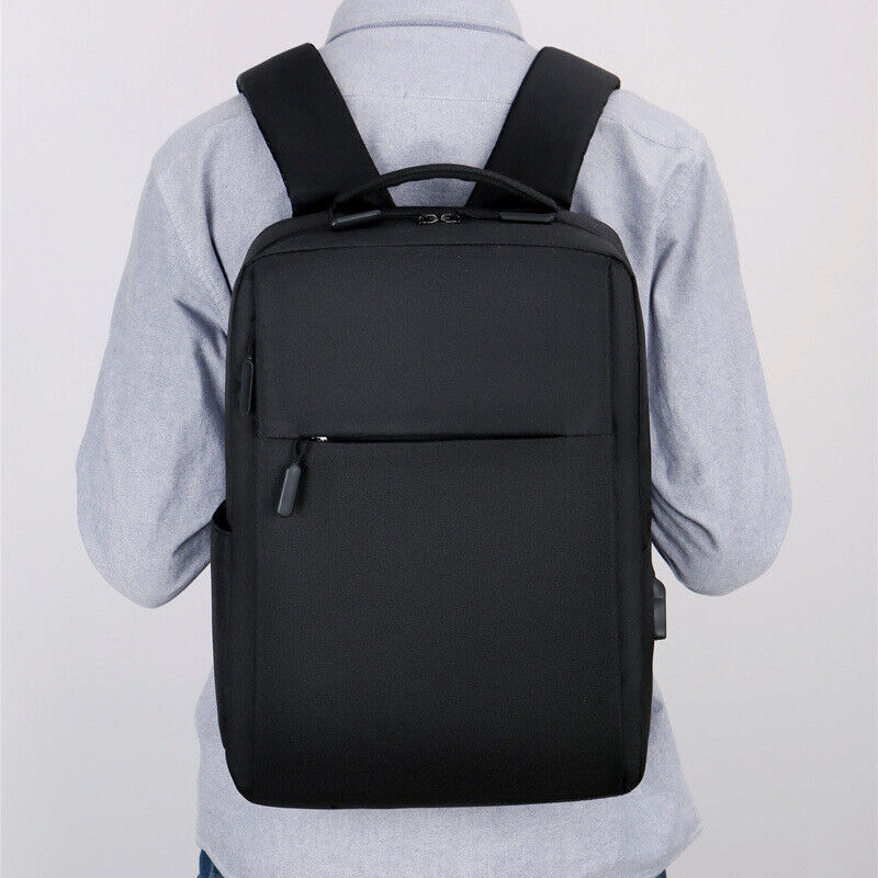 Unisex Waterproof Canvas Backpack USB Schoolbag Travel Laptop Business Bag