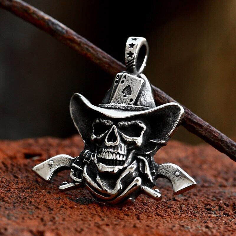 Cool Retro Punk Owl Dragon Mythical Angel Skull wing Titanium Steel Necklace