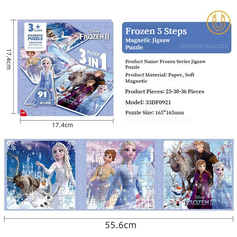 3 In 1 Children Puzzle Ice Elsa Princess Toddler Magnetic Game Elsa Girl Toys