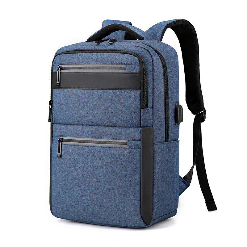 Unisex Waterproof Double Shoulder Backpack USB Sports Travel Bag Laptop Bag
