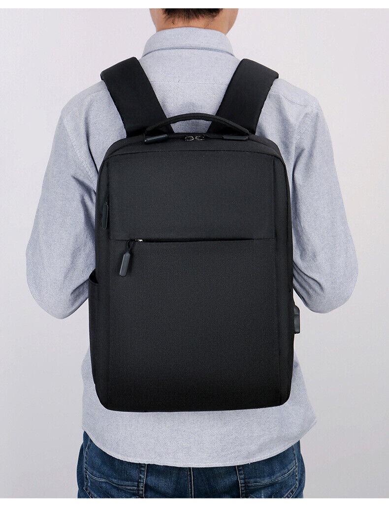 Unisex Waterproof Canvas Backpack USB Schoolbag Travel Laptop Business Bag