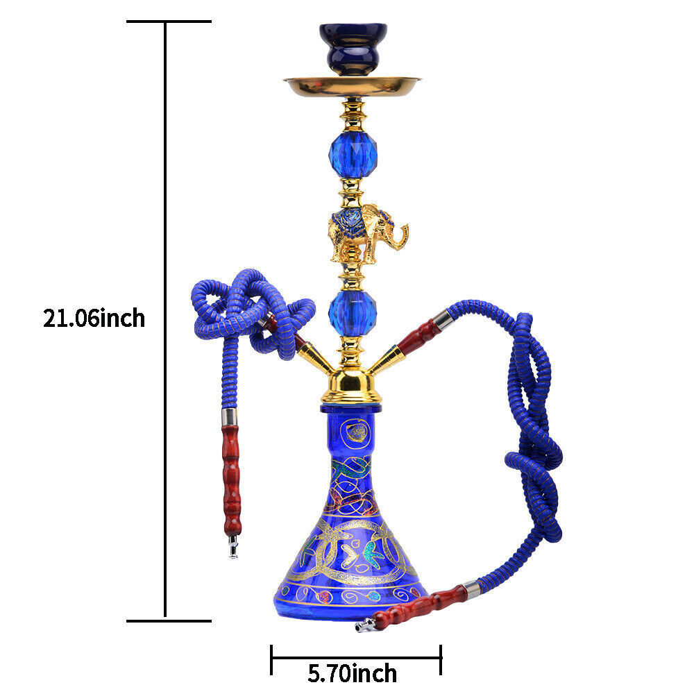 Handmade Traditional Collectible Gift Premium 2 Hose Shisha Hookah Complete Set
