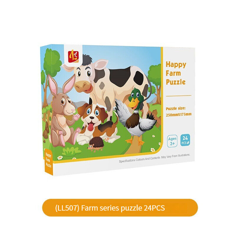 24PCS Puzzle Stickers Animal Picture Frame Painting Mini Challenge Toys Gifts