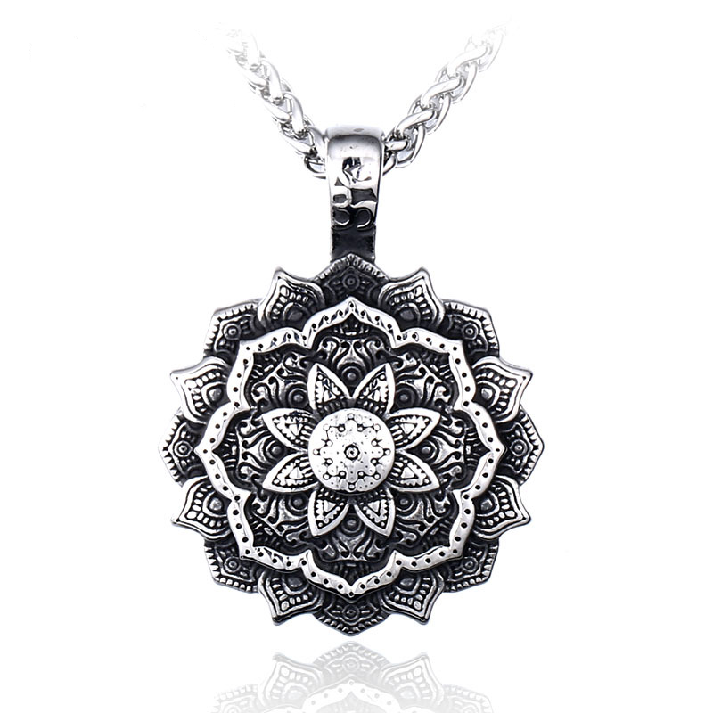 Unisex Mix Theme Stainless Steel Pendant Retro Viking Titanium Punk Necklace