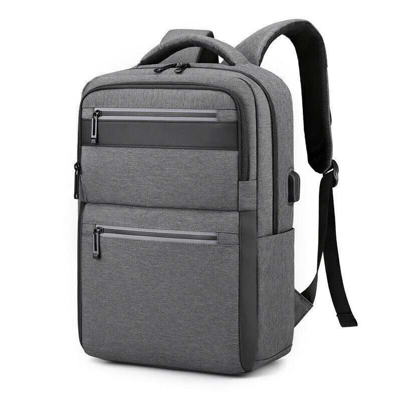 Unisex Waterproof Double Shoulder Backpack USB Sports Travel Bag Laptop Bag