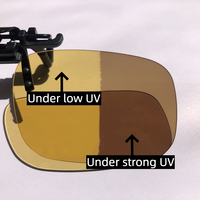 Unisex Polarized Clip On Flip Up Sunglasses UV 400 Discolor Driving Glasses