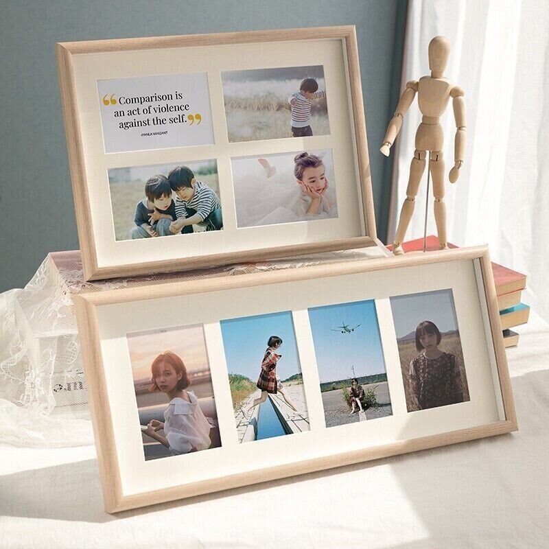 Collage Multiphoto Multihole Gallery Picture Photo Frame White Oak Coffee Color