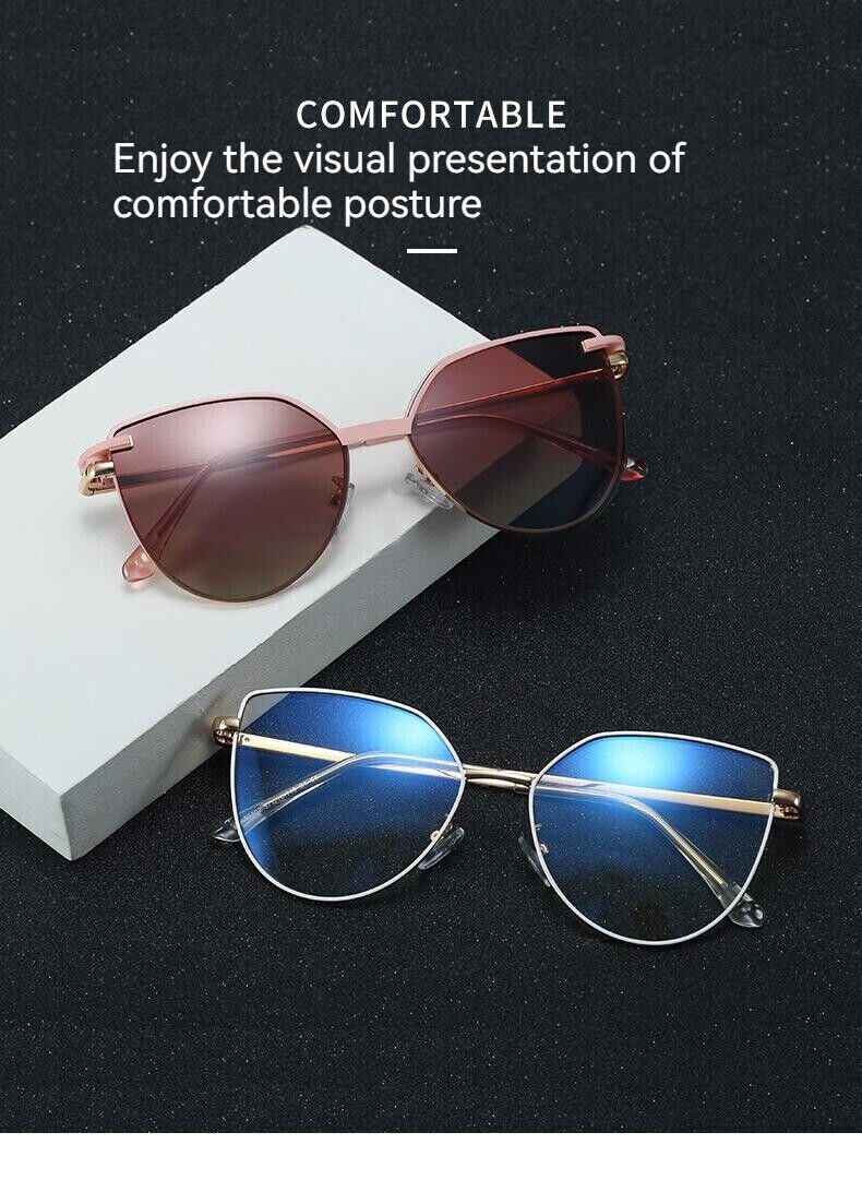 Women Anti Blue Ray Magnetic Suction Clip UV400 Polarized Two Use Sunglasses Set