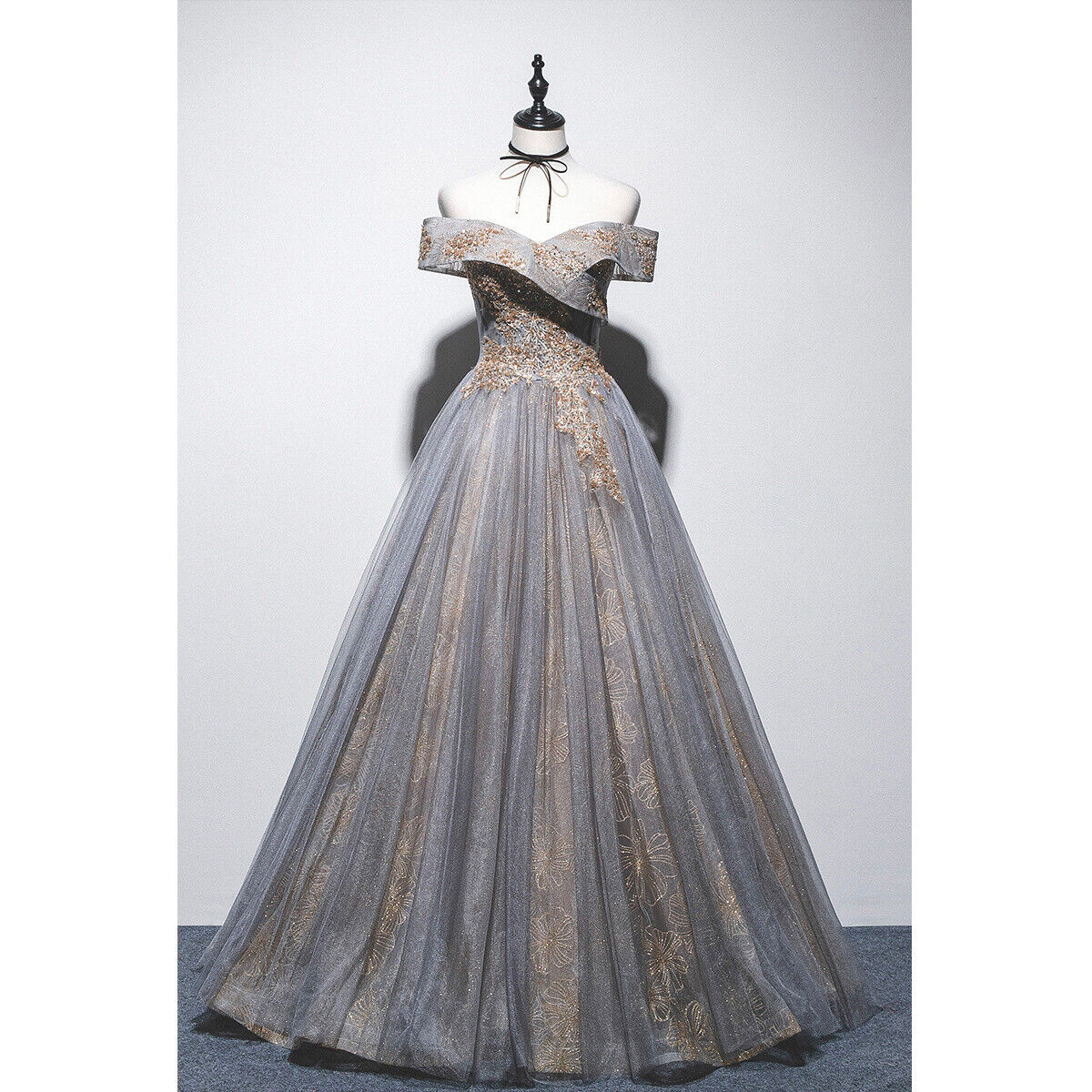 Women Off the shoulder Banquet Wedding Dress Cold Shoulder Evening Dress