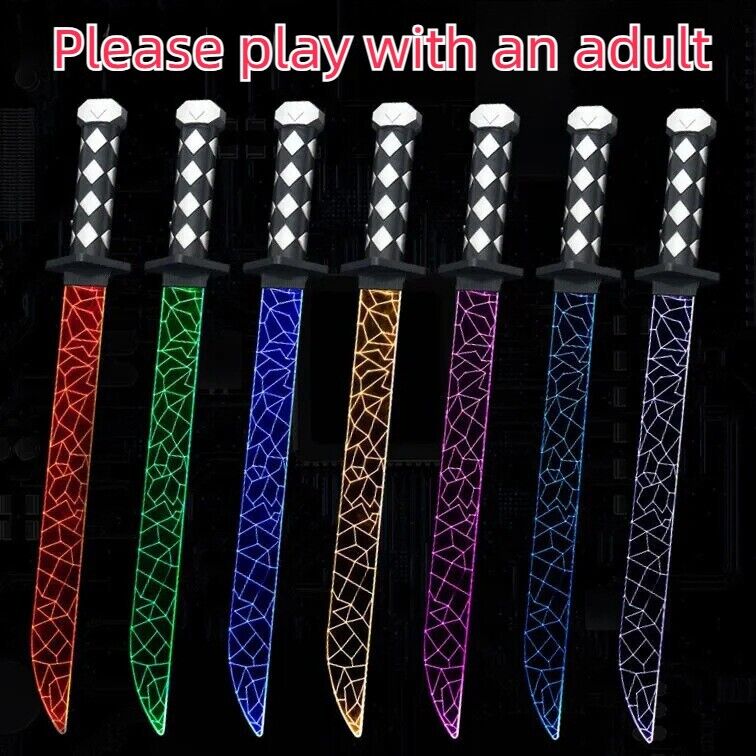 Rechargeable Colorful Samurai Sword Toy Light Up Sword Christmas Gift for Boys