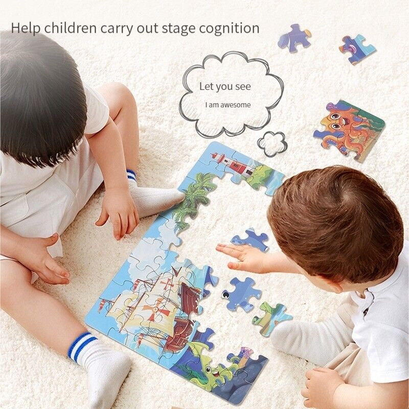 24PCS Puzzle Stickers Animal Picture Frame Painting Mini Challenge Toys Gifts