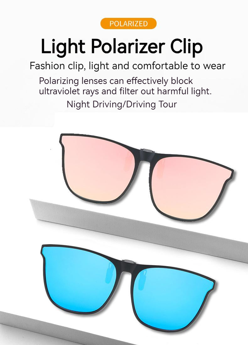 Unisex Fashion Flip Up Sunglasses Clip-on Lens Polarized Driving Multicolor