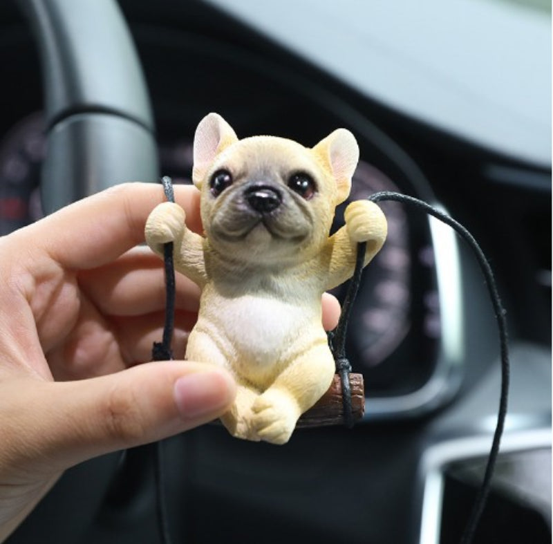 Rearview Mirror Decoration Bulldog Car Pendant Resin Car Interior Accessories