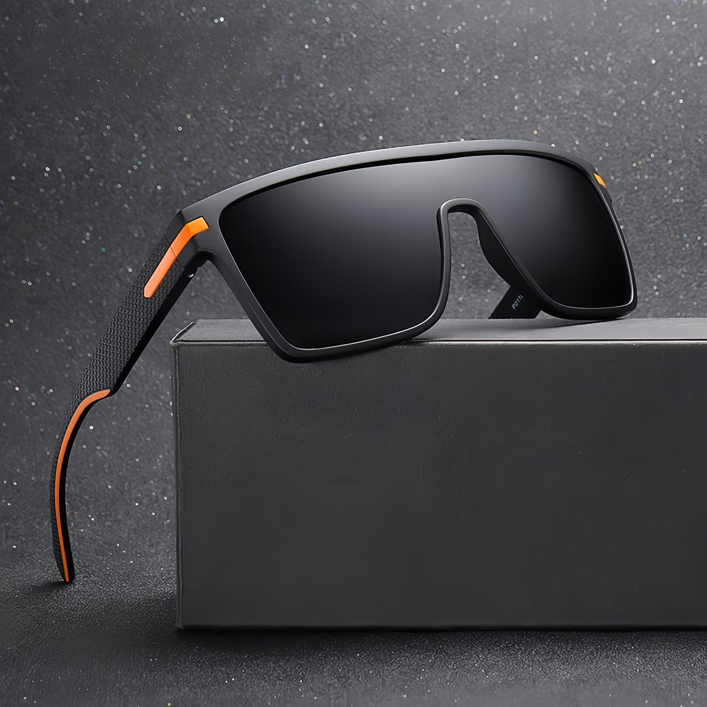 Men Square Flat Top Oversized Outdoor Sport Cycling UV400 Polarized Sunglasses # P0110