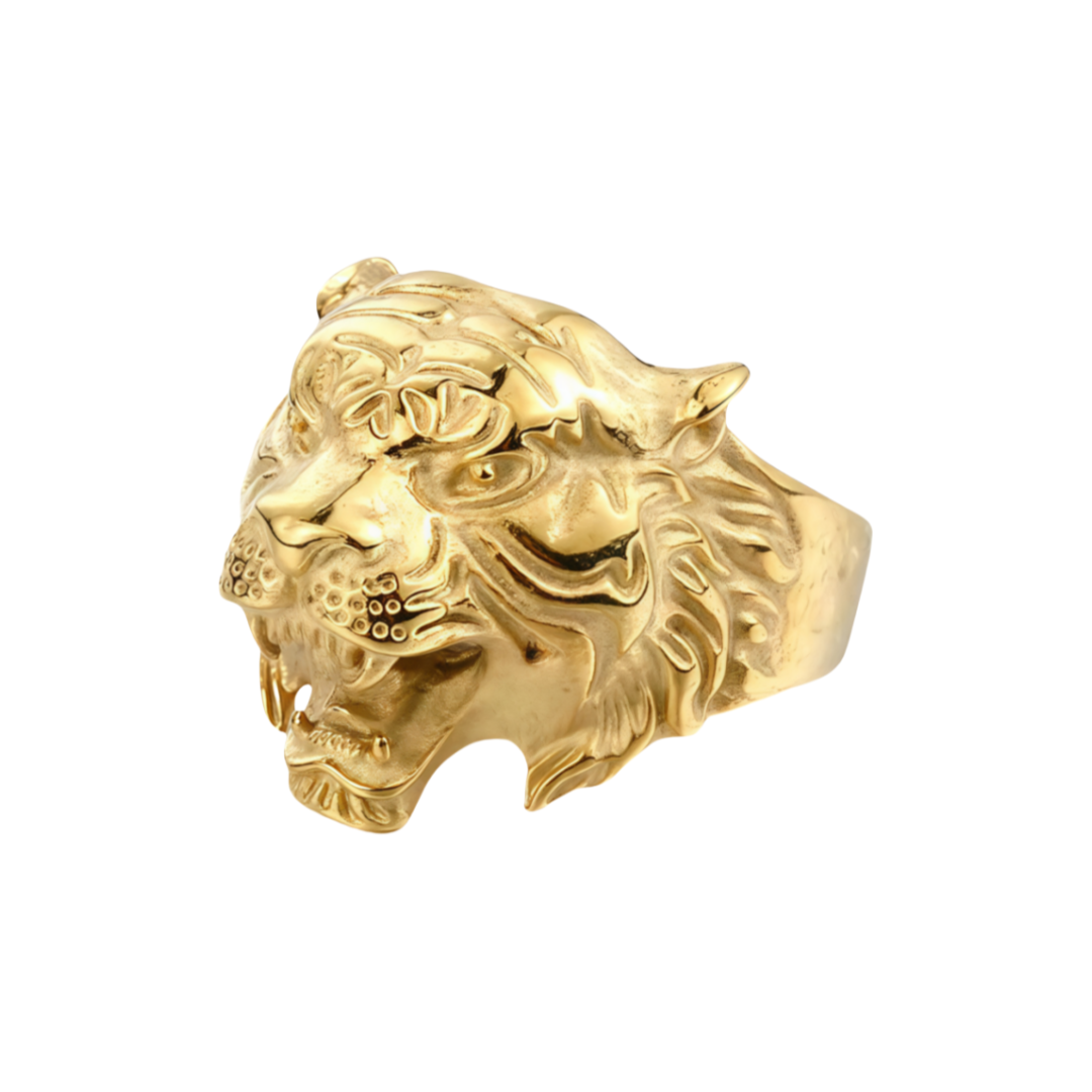 Men Tiger Head Symbol of Courage Leadership Wealth Strength Animal Engraved Ring # R31