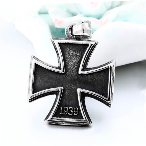 Unisex Mix Theme Retro Flame Cross Titanium Steel Pendant Simple Fashion Necklace