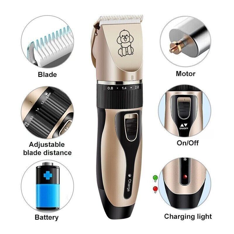 Pet Electric Clipper Pusher Hair Shave Claw Care Tool Nail Groom Grinder Dog Cat