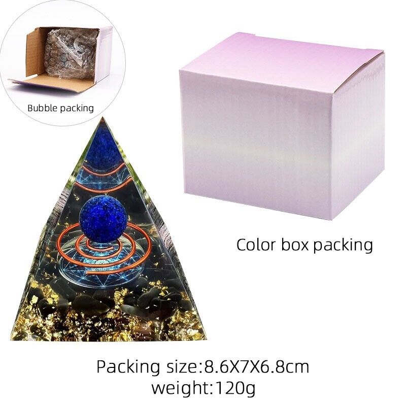 Crystal Stone Ornaments Pyramid Energy Healing Large Chakra Orgonite Decor Gifts
