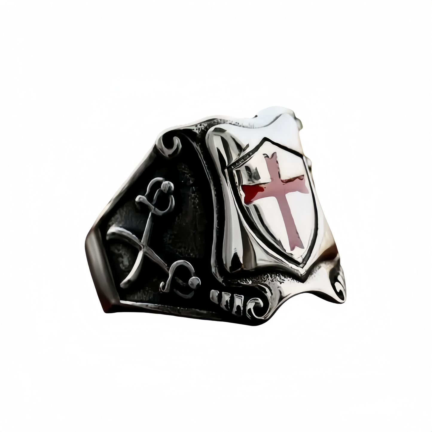 Men Retro Knight’s Cross & Crossed Swords Symbolize Courage Faith Loyalty Unity Rings # R308