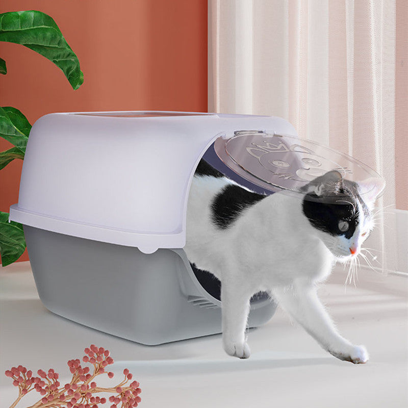 large Cat Litter Box Toilet Fully Enclosed Detachable Pet Bedpan Send Shovel
