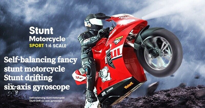 RC Self-Balancing Motorcycle Stunt Stand Remote Control Drift Motorbike Boy Gift