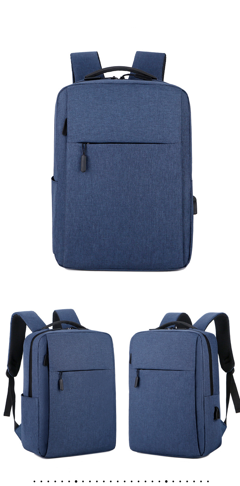 Unisex Waterproof Canvas Backpack USB Schoolbag Travel Laptop Business Bag