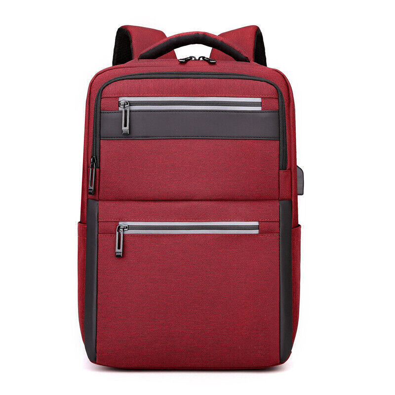 Unisex Waterproof Double Shoulder Backpack USB Sports Travel Bag Laptop Bag