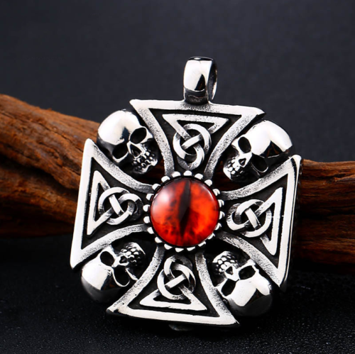 Stylish Retro Gothic Punk Mix Theme Titanium Steel Pendant Gift Unisex Necklace