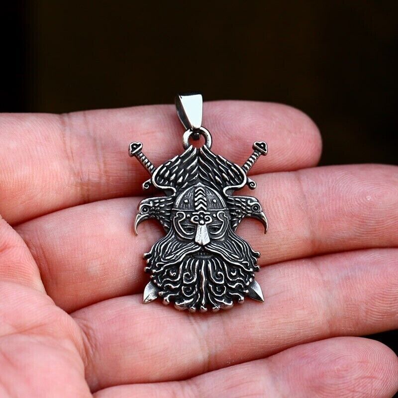 Unisex Mix Theme Stainless Steel Pendant Retro Viking Titanium Punk Necklace