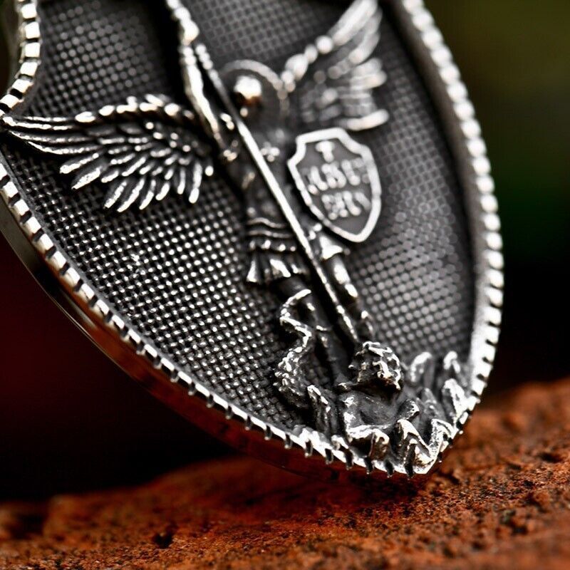 Cool Retro Punk Owl Dragon Mythical Angel Skull wing Titanium Steel Necklace