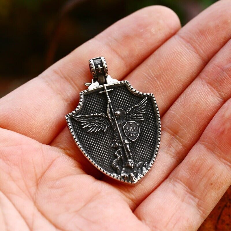Cool Retro Punk Owl Dragon Mythical Angel Skull wing Titanium Steel Necklace