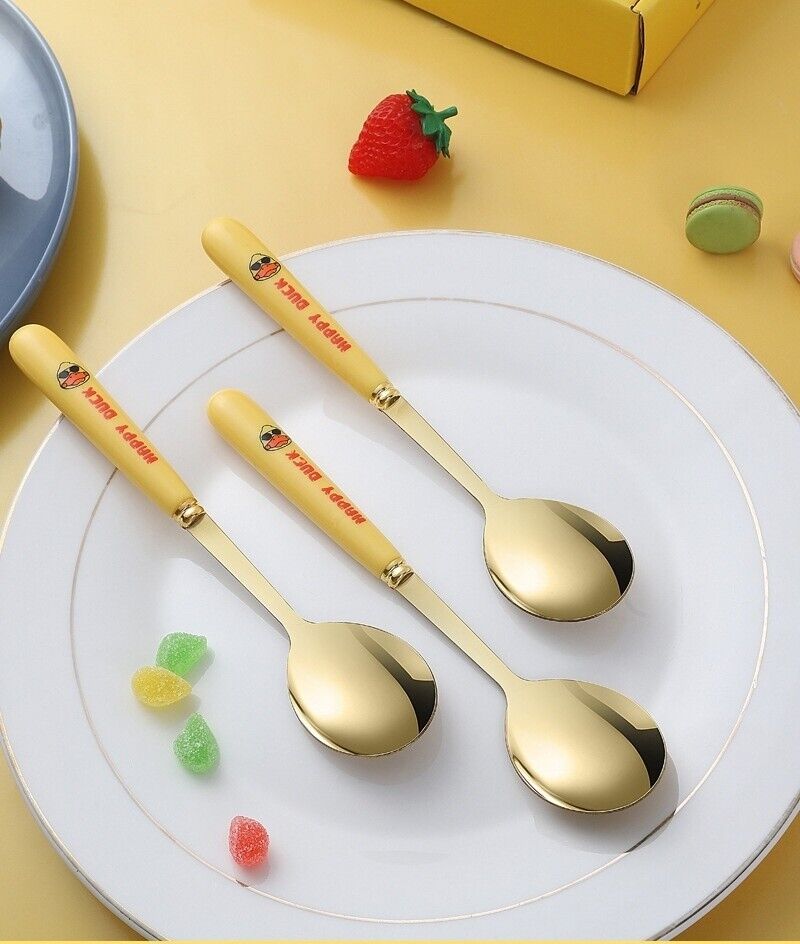 Children's Cartoon Duck Cutlery Set Stainless Steel Dessert Soup Spoon Home Live