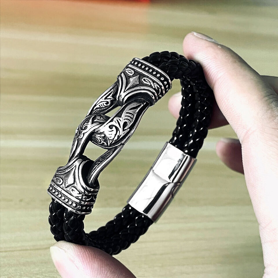 Retro Punk Biker Bangle Knotted Rope Tibetan Jewelry String totem Bracelet