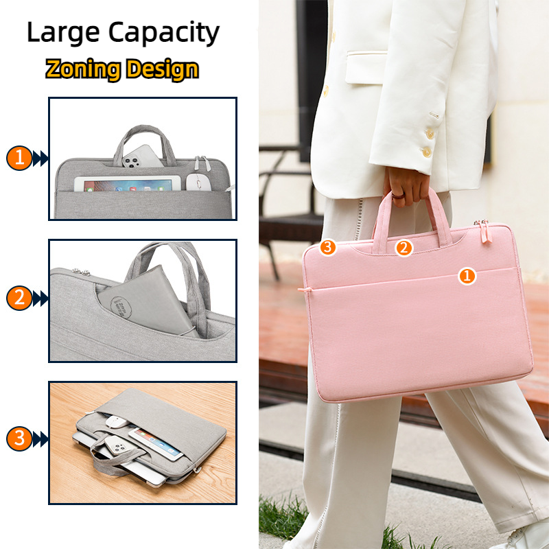 Unisex Lightweight Large Capacity Laptop Bag Travel Waterproof Briefcase 4 Color
