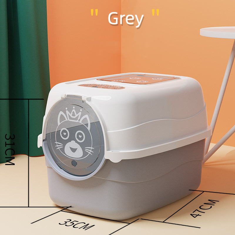 large Cat Litter Box Toilet Fully Enclosed Detachable Pet Bedpan Send Shovel
