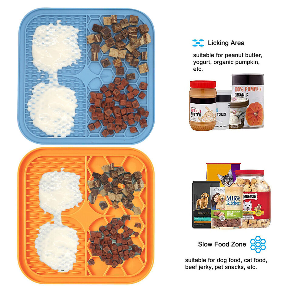Silica Gel Pet Feeding Mat Slow Food Pads Dog Cat Licking Pad Dispenser Plate