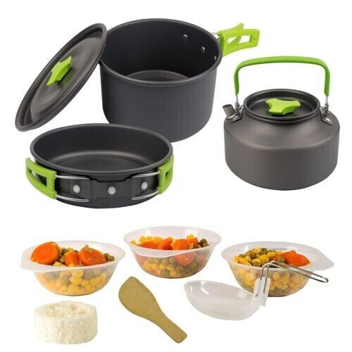 Cookware Burning Kettle Portable Cutlery Camping Gear Outdoor Pots and Pans Set