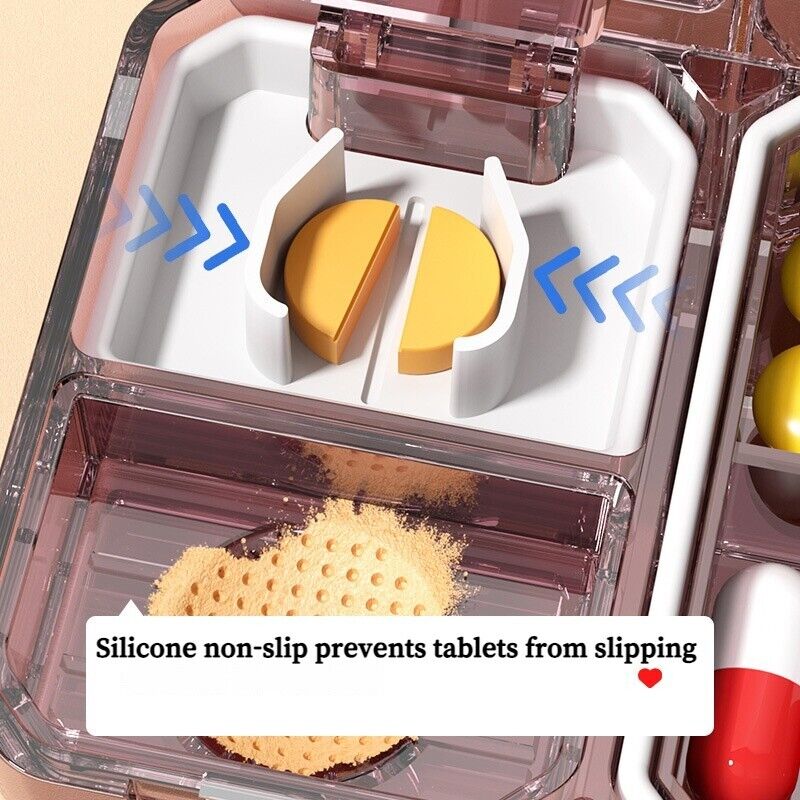 Portable Mini 3 In 1 Multifunctional Medicine Cutting Grinder Pill Dispenser Box