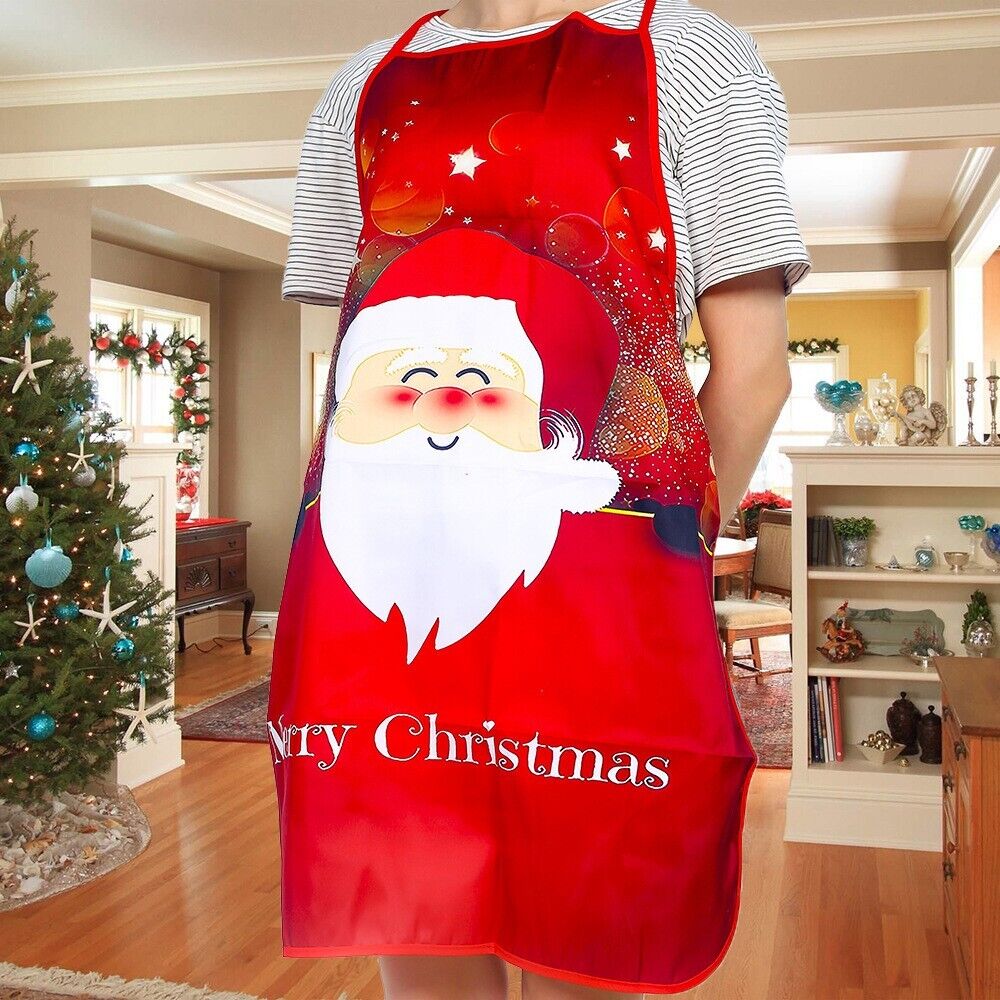 Christmas Festive Decorations Fabric Printed Snowman Xmas Apron Party Ambiance