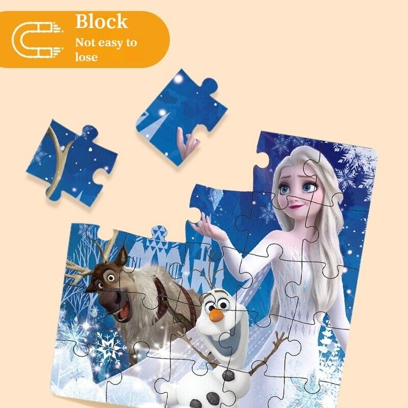 3 In 1 Children Puzzle Ice Elsa Princess Toddler Magnetic Game Elsa Girl Toys