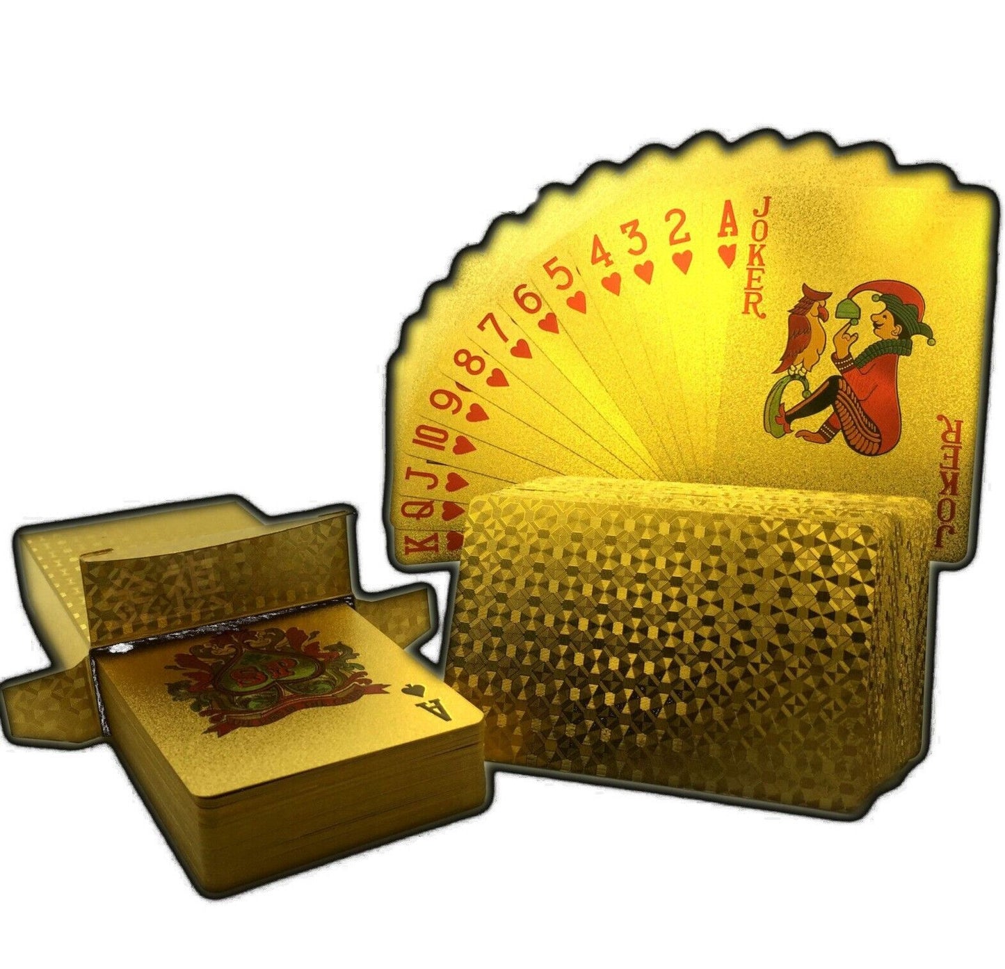 Waterproof PVC Poker Playing Cards Set Games Deck Pokers Gold Plated Magic Tool