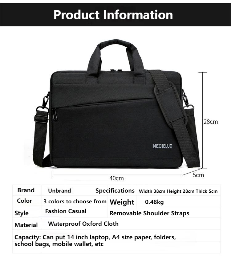 Unisex Waterproof Large Capacity Hand Shoulder Computer Bag Levity Briefcase