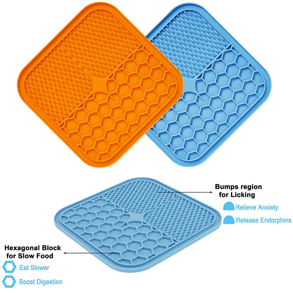 Silica Gel Pet Feeding Mat Slow Food Pads Dog Cat Licking Pad Dispenser Plate