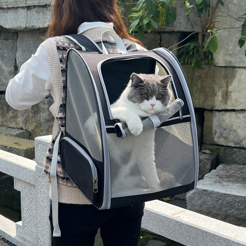 Pet Bag Outdoor Cat Dog Breathable Double Shoulder Portable Folding Storage Bag