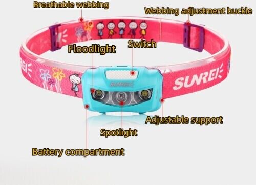 Children's Outdoor Headlights Children's Waterproof Adjustable LED Headlight