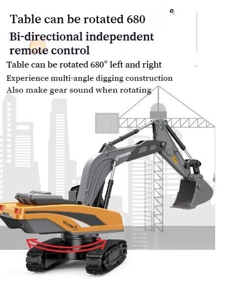 8CH Alloy Remote Control Excavator Dump Truck Boys Engineering Car Toy Xmas Gift