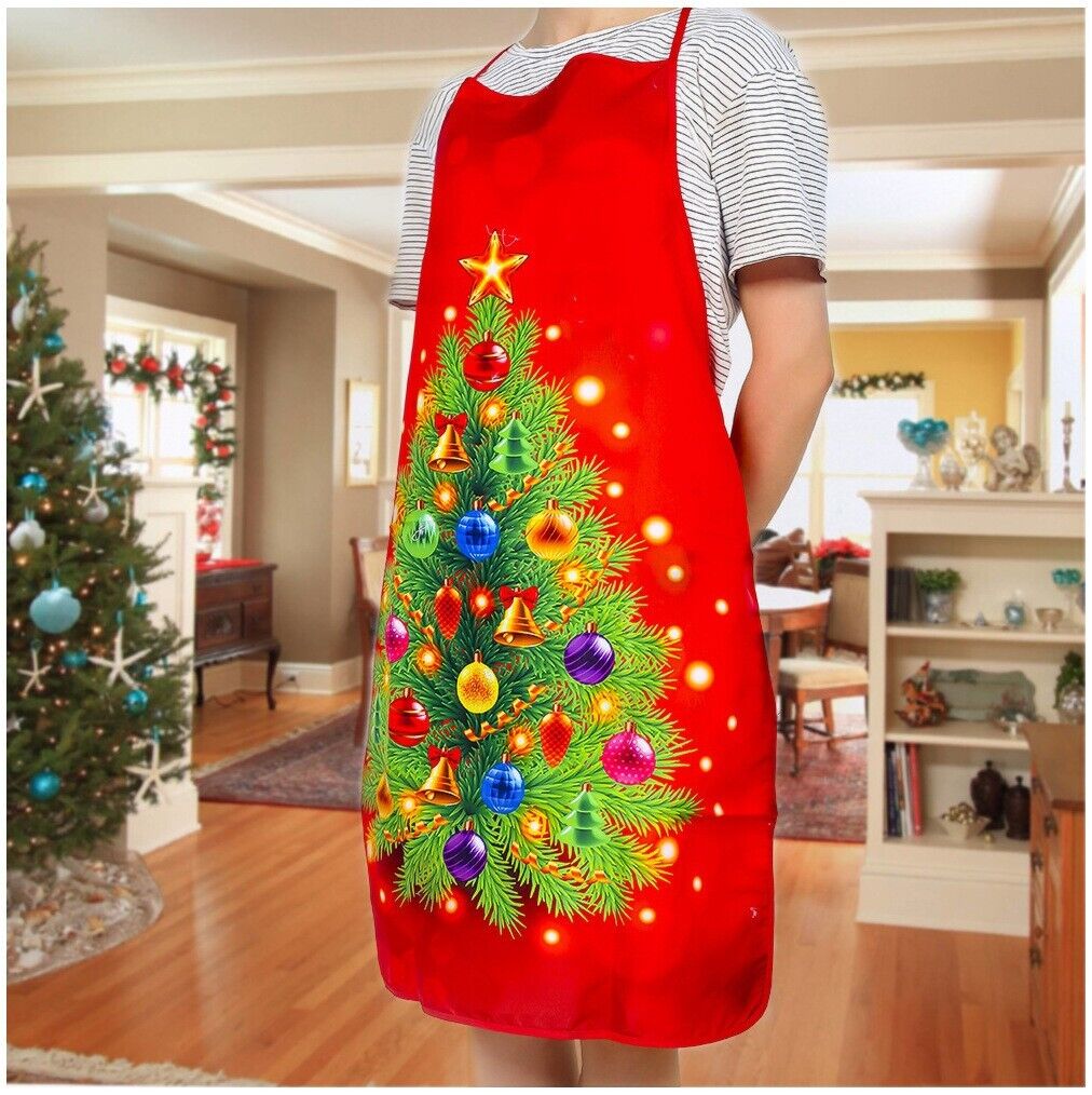 Christmas Festive Decorations Fabric Printed Snowman Xmas Apron Party Ambiance