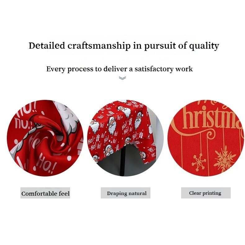 Christmas Tablecloth Table Rectangle Cover Xmas Party Waterproof Decoration