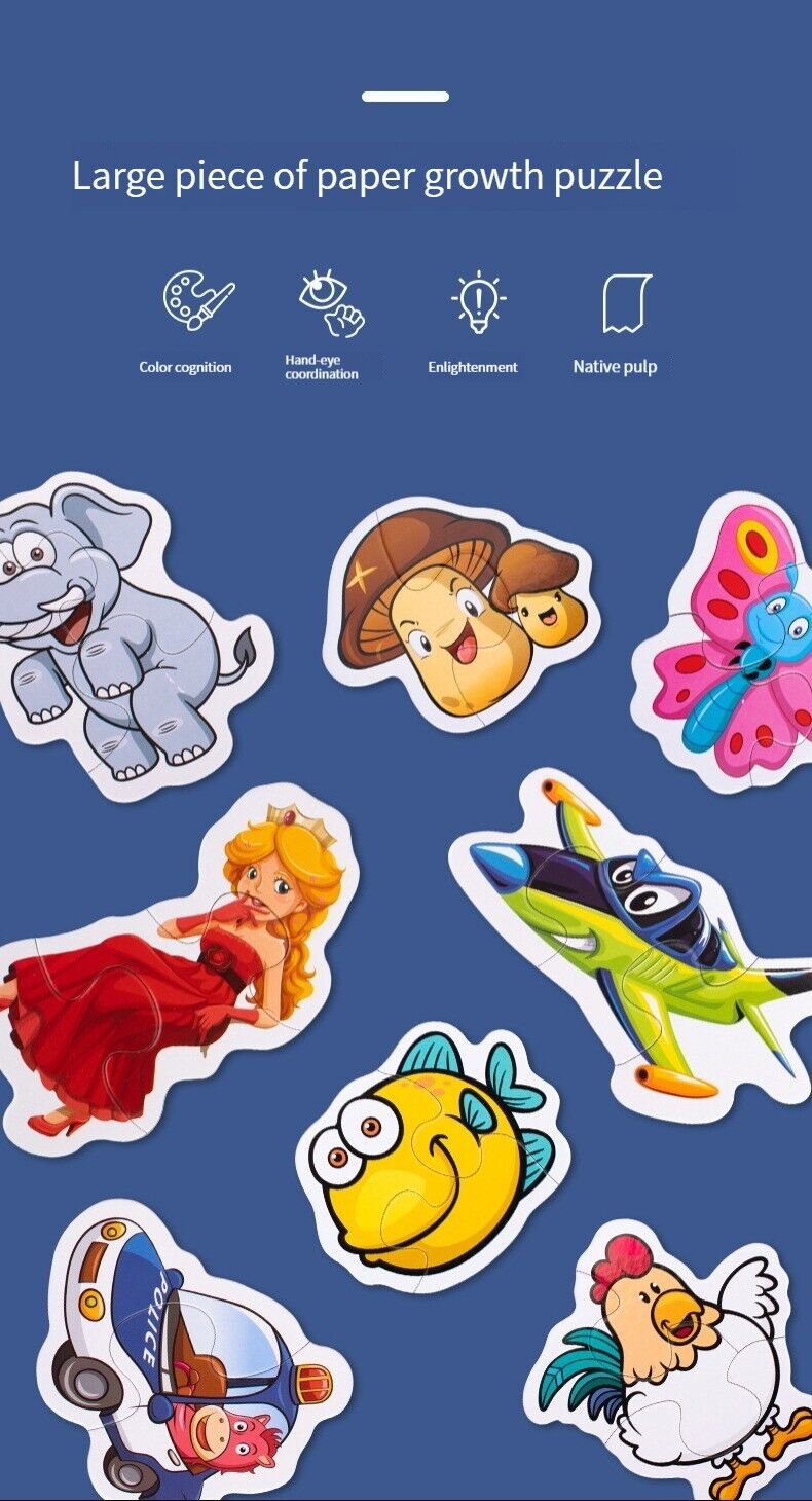 24PCS Puzzle Stickers Animal Picture Frame Painting Mini Challenge Toys Gifts