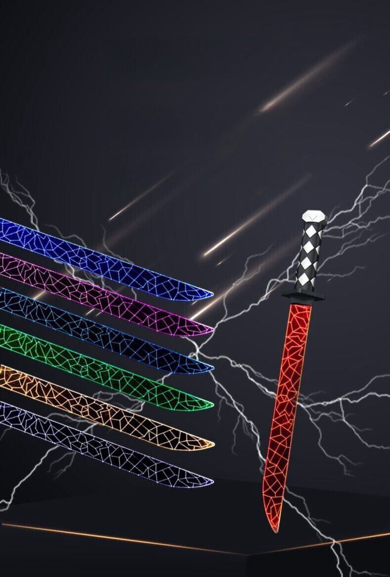 Rechargeable Colorful Samurai Sword Toy Light Up Sword Christmas Gift for Boys